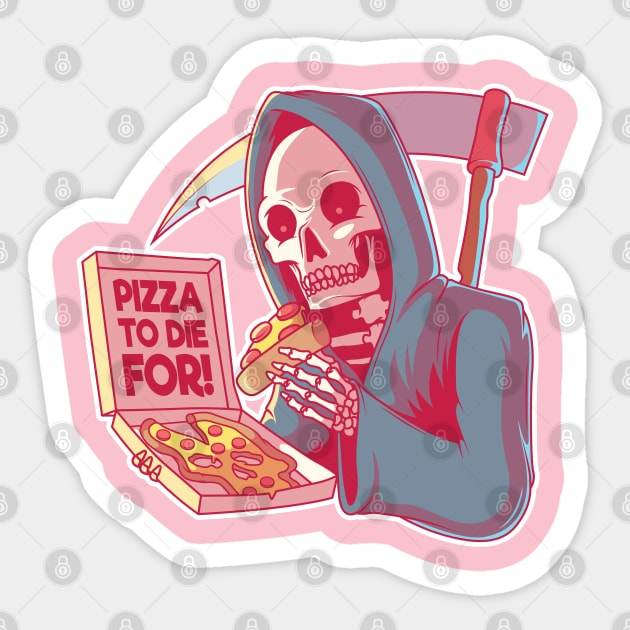 Pizza to Die For! Sticker by Cool Abstract Design